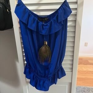 Karina Grimaldi Royal Blue Ruffle Top
